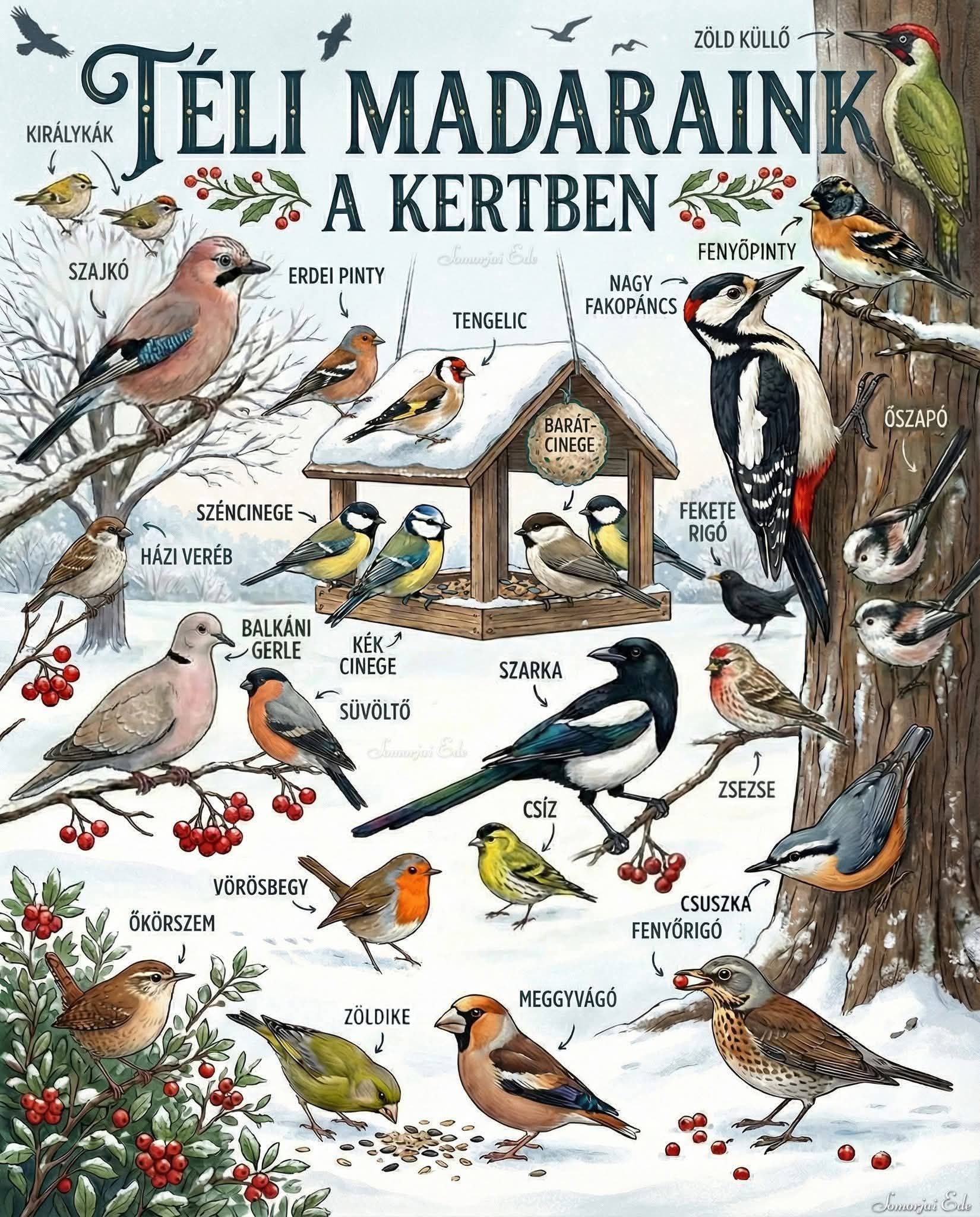 Téli madaraink a kertben